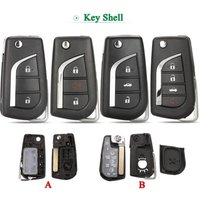 Jingyuqin – coque de clé de voiture intelligente pliable à 2/3/4 boutons, pour Toyota Corolla 2017 RAV4 avant 2013 Toy43 Toy48 VA2 Blade