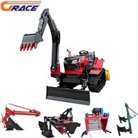 Customized Rubber Track Crawler Tractor 60 hp Diesel Engine Gearbox High Chassis Crawler Tractor with Digger for Sale