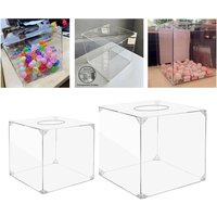 Clear Acrylic Box Piggy Bank Stylish Portable Change Box Transparent for Boys Girls Business Cards Holidays Keys Birthday Gift
