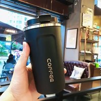 Coffee Travel Cup, Leak Proof Stainless Steel Reusable Thermos, Matte Surface - Long-Lasting Thermal Insulation, Tea Tasting Gif