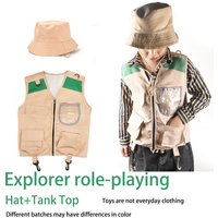 Children'S Outdoor Adventure Vest Set,Cosplay Role-Playing,Outdoor Adventurer Performance Clothing