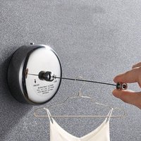 2.8m 304 StainlessSteel Retractable Clothes Hanging Cord Hidden Installation Thick Wire Clothesline Space Saving Laundry Fitting