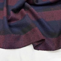 Imported Burgundy Plaid Alpaca Wool Smooth Comfort Fabric Autumn Winter Vest Women Dress Coat Warm Fashion Fabric for Sewing