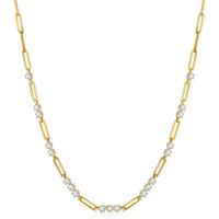 3mm Full Moissanite Pendant Necklace for Women Men D Color VVS1 925 Sterling Silver Fashion Paperclip Link Chain Fine Jewelry