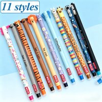 11styles Cute Animal Erasable Pen 0.7mm Blue Ink Gel Pen Lion Elephant Unicorn Ballpoint Pen Writing Error Erasable for School