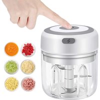 Mini Wireless Electric Garlic Crusher 100ml/250ml Portable Chopper USB Charging Ginger Chili Vegetable Masher Machine Kitchen
