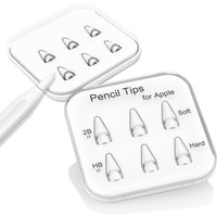 Soft Pencil Tips for Apple Pencil 1st / 2nd / 3rd /Pro Generation, Double-Layered iPad Stylus Nib, Both Soft and Hard