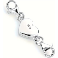 1pc Heart Magnetic Jewelry Connector Clasp Magnetic Necklace Clasp Closure Double Chain Necklace Extender Lobster Clasp