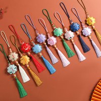 HOT! Dragon Boat Festival Traditional Chinese Style Floral Sachet Embroidery Amulet Kit (With Fragrance) DIY Car Pendant