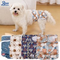 Washable Reusable Dog Diapers Physiological Pants Cute Cartoon Print Female Dog Diaper Adjustable Dog Sanitary Panties
