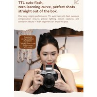 ZENIKO ZT08 Portable Mini TTL Flash Light Quick Release Hot Shoe for Sony Canon R50 Z50 II Fujifilm XM5 Ricoh GR3 Cameras