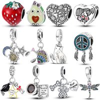 Jewelry Silver Plated Sun Star Cat Sister Pendant Charms Beads Women Fit Original Bangle Bracelet Making Jewelry Gift