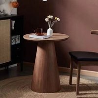 Nordic Solid Wood Coffee Table Small Round Luxury Home Side Table Minimalist Living Room Tea Table Wabi-Sabi Style End Tables