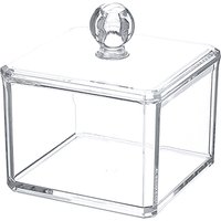 Cotton Swabs Dispenser Desktop Cosmetic Jewelry Cases Organizer Acrylic Stackable Storage Box Dustproof Makeup Cotton Pads