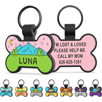 50PCS/20PCSWholesale Blank Silicone Pet ID Tag – Personalized Bone-Shaped Dog Tag