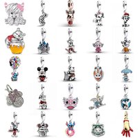 S925 Silver Charms Castle Balloon Cake Donut Ice Cream Umbrella Honey Pot Witch Broom Hand Glove DIY Jewelry Accessories