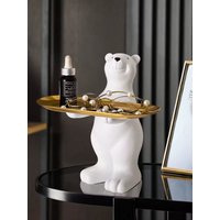 Polar Bear Candy Miscellaneous Storage Tray Cute Polar Bear Glasses Keychain Tray Home Desktop Decoration Ornament Gift