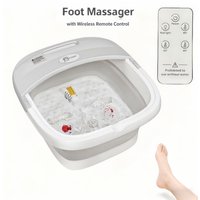 Collapsible Foot Bath Massager with Heat Bubbles Massage & Wireless Remote Control Foot Soaking Tub for Tired Feet Stress Relief
