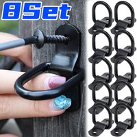 Stainless Steel D-Ring Pull Black Hook for Trailer Cargo Tie Down Secure Load on Enclosed Trucks Multi Purpose Vehicle Accessory
