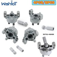 4PCS/8PCS 46490+52731 Wheel Hub Cardan Ball Technology Building Blocks Parts Suspension Drive Axle Joint Steering MOC Bricks Toy