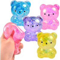 Fidget Bear Toy Squishys Glitter Gummy Bear Small Cute Animal Anti Stress Fidget Splat Decompressions Vent Squeeze Toy 2026 New