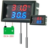 DC4 to 30V 1m Digital Single Voltmeter and Thermometer Temperature Sensor Detector with NTC 10K 3950 Probe Tester Gauge