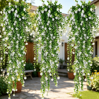 3-Pack of Artificial Eucalyptus Tea Flower Vines, Hanging Floral Decorations Suitable for Indoor and Outdoor Decor, Not Including Potted Plants, Indoor Wedding Decorations, Suitable for Year-Round