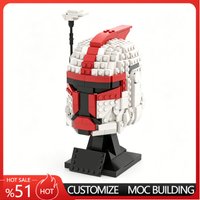 613 Pcs Sci Fi Interstellar Trooper Helmet Bust Display Model Custom Building Blocks DIY Assembly Toy Gift For Hobby Collectors