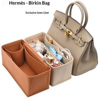 Premium Felt Organizer Insert For Classic Top Handle Tote Luxury Satchel Inner Bag Shaper Pouch With Zipper Anti Sagging