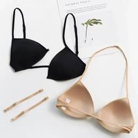 Ultra Thin Seamless Bras Triangle Cup Sexy Push Up Adhesive Bra Lightweight Comfort Closure Front Button Underwear