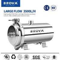 BROVA 0,01 μm Ultrafiltrations-Wasserfilter PVDFGanzhaus-UF-System Wiederverwendbare Membran 5 Jahre Verwendung Zuhause/Gewerbe 3500 l/h