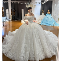 Customized Luxury Wedding Dress Amanda Novias Official New Design Strapless Elegant Bride Dress With Detachable Sleeves
