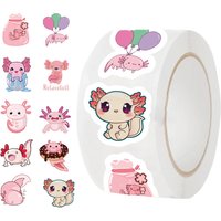 500Pcs Cute Cartoon Axolotl Stickers Children Reward Label Encouragement Scrapbooking Decoration Stationery Animals Sticker Toys