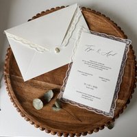 Luxury Lace Wedding Invitation,Elegant Bridal Invite,Personalized Invitstion Cards with Envelope Wedding Favors