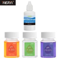 50ML pH Meter Calibration Liquid Kit (pH 4.00, 7.00 & 10.01) Buffer Solution,50 ml KCL pH Protective Solution for All pH Meters