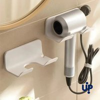 Hair Dryer Stand Holder Wall Mounted, Punch Free Blow Dryer Holder Rack, Organizer For Hair Dryer, White ,Black