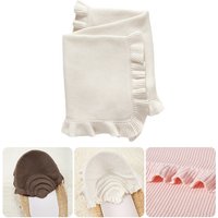 Baby Blanket for Newborns Cotton Ruffle Knitted Wrap Towel Soft and Breathable Bed Blanket for Autumn Winter 75x95cm