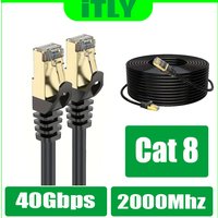 High Speed 26AWG Cat8 LAN Network Wire, In Wall RJ45 Cable 40Gbps 2000Mhz SFTP Patch Cord, Cat 8 Ethernet Cable