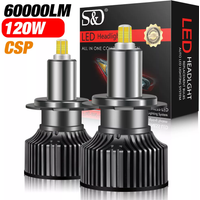 60000LM H7 puissant Led Mini phare de voiture H3 H8 H11 H1 ampoule Led HB3 9005 HB4 9006 Hir2 9012 CSP 3D 360 lampe automatique 12V 6000K