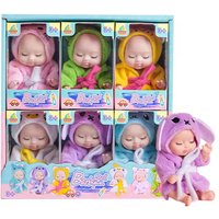 Mini Baby Doll 1/6 Piece Set Simulation Baby Sleep Doll Toy Girl Princess BJD Rebirth Doll Set Box Christmas Birthday Gift