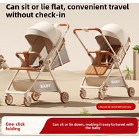 Baby Stroller Two-way One-button Folding Can Sit and Lie Down Light with Umbrella Shed Reversible Pocket Car