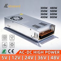 Zasilacz impulsowy AC DC Transformator 5V 12V 24V 36V 48V 300W 350W 360W 400W 480W 500W 600W 800W do LED CCTV Drukarki 3D Silnika