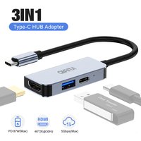 Adaptateur multiport USB C vers HDMI, hub Type-C, sortie Thunderbolt 3, port USB 3.0, port de charge 100W, Galaxy MacBook iPhone 15 iPad