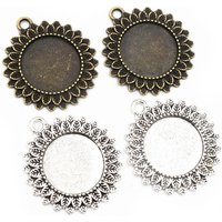 10pcs 20mm Inner Size Bronze Antique Silver Plated Classic Style Cabochon Base Setting Charms Pendant