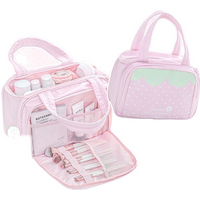 Large Capacity Women Makeup Bag Organizer Portable Travel Toiletry Case Stand Up Cosmetic Storage Pouch Waterproof Vanity Bag