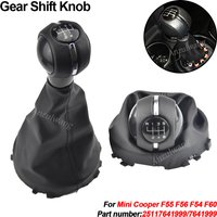 5/6 Speed Car Interior Manual Gear Shift Knob Shifter Cover for Mini Cooper F54 F55 F56 F57 F60 PU Leather Replacement
