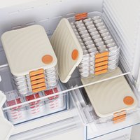 Dumpling Box, Refrigerator for Household Timing Freezing, Anti-stick Bottom, Kitchen, Refrigerator Storage Box, Transparent