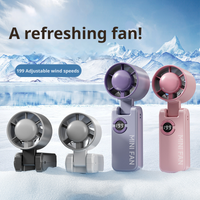2026 New Portable Handheld Electric FanHigh-speed Powerful Adjustable Turbo USB RechargeableFans LED Display Turbo Fan