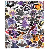 AliExpress FANLU 10/60PCS Bat Cartoon Stickers Halloween Graffiti Sticker Cute Animal Decoration Children's Toys Laptop Guitar Car Bike Decals