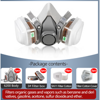 6200 Half Face Respirator + 2097 Filter - Reusable for Painting/Spraying, Organic Vapor & Dust Protection